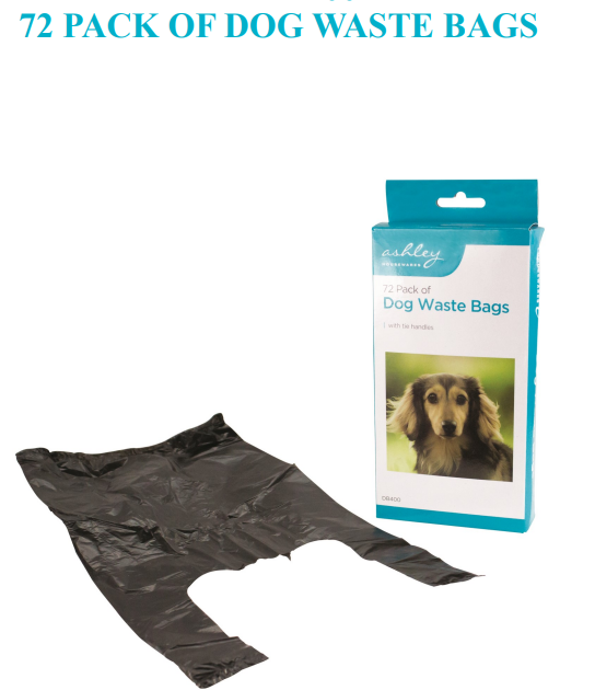ASHLEY 72 PACK OF DOG WASTE BAGS