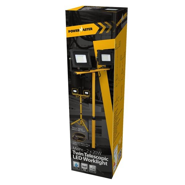 POWERMASTER 2 X 20W TRIPOD LED WORKLIGHT 220V