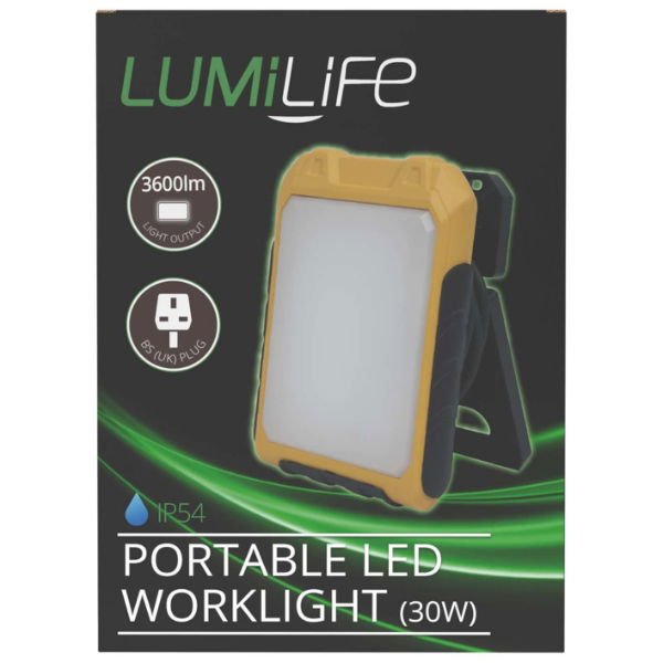 LUMILIFE 30W LED PORTABLE WORKLIGHT 220V IP54 3600 LUMEN